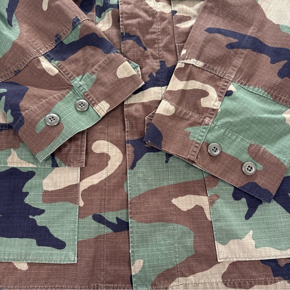 USGI Military BDU Mens Large M81 Woodland Combat Uniform Shirt Field Jacket Top - Picture 9 of 10
